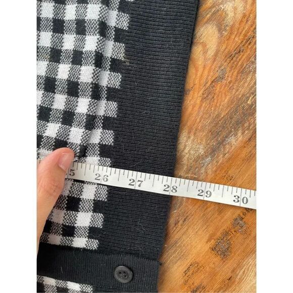 S1 Isaac Mizrahi Live! Gingham‎ Plaid Button Cardigan Sweater - Picture 7 of 7